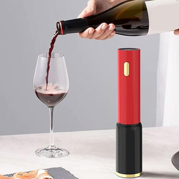 Yctze Electric Wine Opener Battery Operated, Automatic Wine Bottle Opener Corkscrew with Foil Cutter, One Button Effortless Operation, ABS Sturdy Construction,