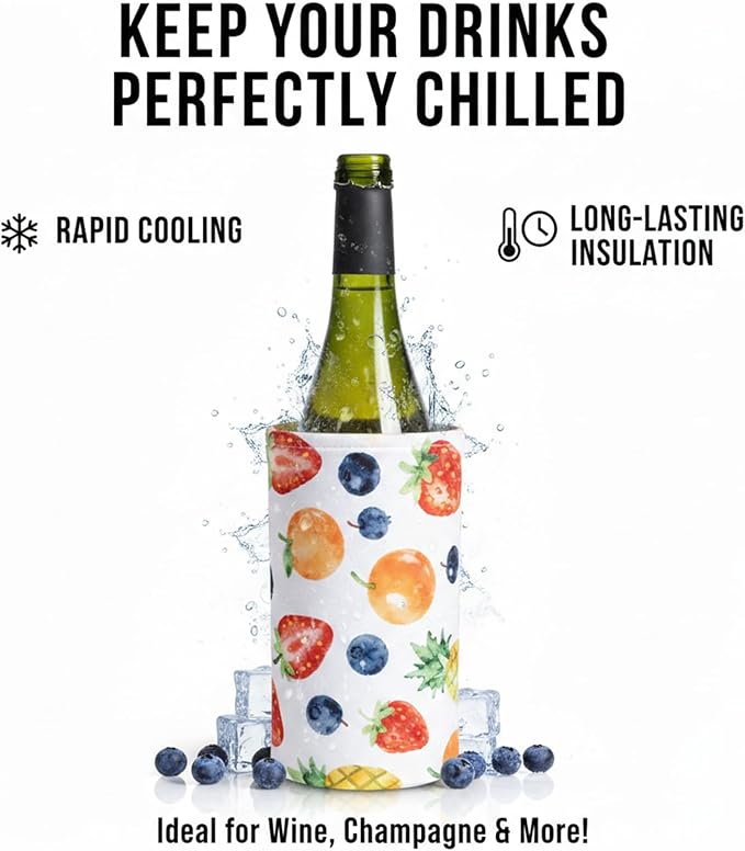 Active Wine Cooler, Freezer Sleeve, Quick Cooling, Keeps Drink Cold, 2 Packs