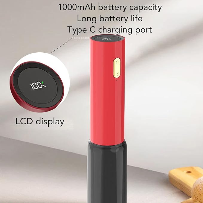 Yctze Electric Wine Opener Battery Operated, Automatic Wine Bottle Opener Corkscrew with Foil Cutter, One Button Effortless Operation, ABS Sturdy Construction,