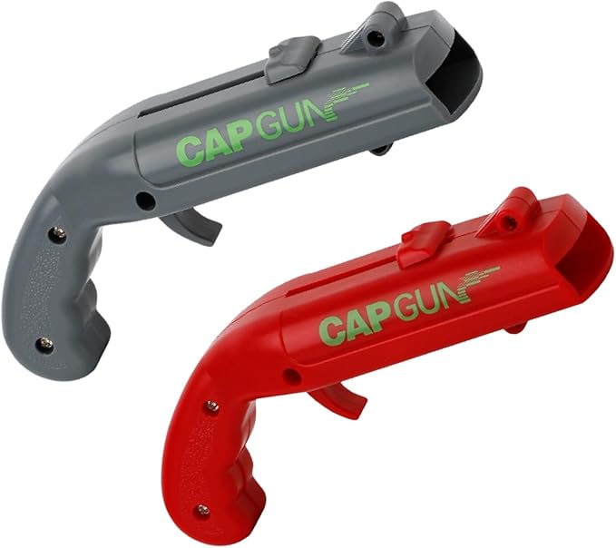 Bottle Cap Launcher (Red & Grey) – Fun Bottle Opener Tool That Shoots Caps for Parties, BBQ, Bar Games