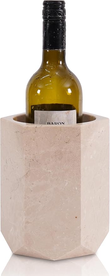 Radicaln Marble Wine Chiller Bucket 6.5 Inch Verona 750ml Wine Bottle Cooler & Champagne Chiller, Ice-Free Wine Cooler for Bar Cart, Kitchen Decor, Gift for Wine Lovers, Wedding & Housewarming Gift