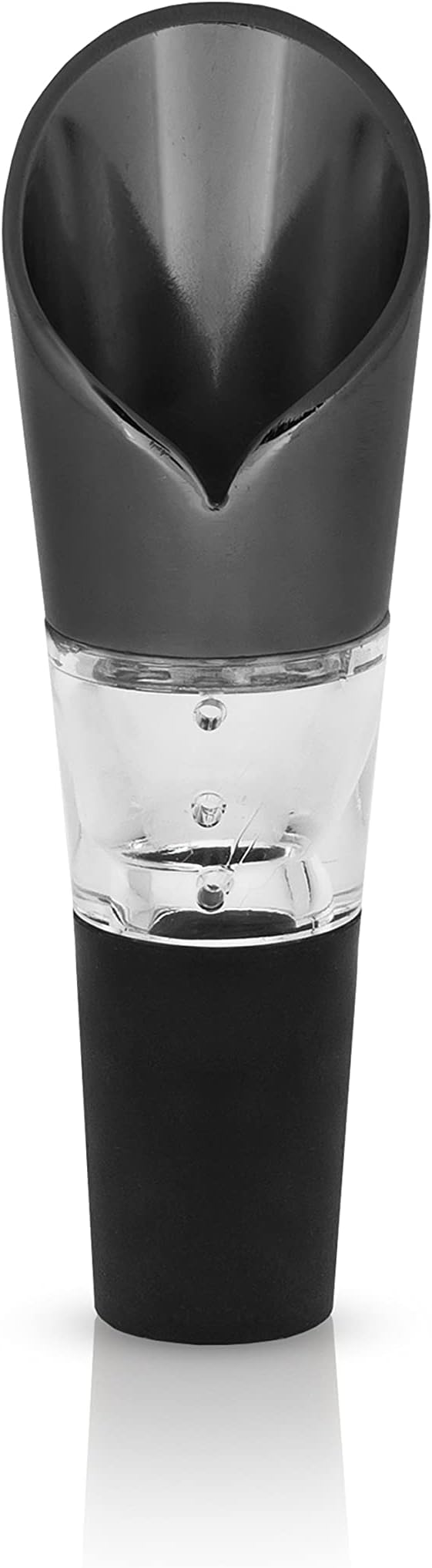 Viski Gunmetal Aerating Pour Spout - Wine Aerator Pourer Spout - Drip Free Pour Red Wine Aerators - Stainless Steel Set of 1