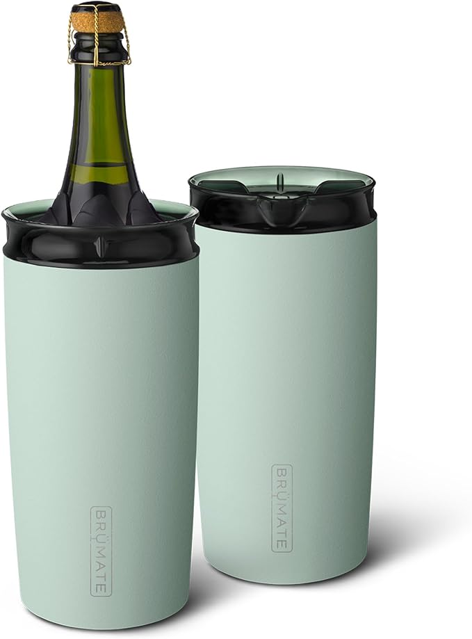 BrüMate Togosa 2-in-1 Wine Chiller Bucket & Pitcher | 100% Leakproof Locking Lid | Portable Chiller Fits Most Wine, Champagne, & Liquor Bottles | Perfect Wine Gift | 49oz (Sage)