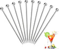 10Pcs Cocktail Picks, Stainless Steel Metal Martini Picks, Skewers for Appetizers & Toothpicks for Appetizers, Reusable Cocktail Picks for Drinks, Olives & Fruit