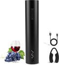 Electric Wine Opener, Rechargeable Battery Operated Wine Bottle Opener with Foil Cutter, One-click Corkscrew Remover for Home, Kitchen, Party, Wedding - Black