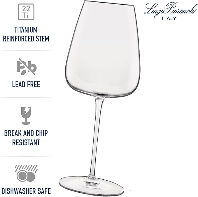 Luigi Bormioli Talismano Chardonnay Grand Cru White Wine Glasses 18.5 oz Set of 4 – Enhances Aroma & Flavor – Stemmed Wine Glasses for Dining, Entertaining & Tasting Sessions – Crystal Drinkware