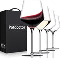 Red Wine Glasses Set of 4-18oz,White Crystal Hand Blown Wine Glass with Long Stem, Ultra-thin for Wine Tasting, Ideal for Anniversary, Birthday, Party