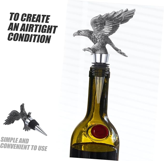MAGICLULU Eagle Head Wine Bottle Stopper Elegant Wine Sealing Plug for Parties and Reusable Fits Standard Bottles Unique Decorative Accessory