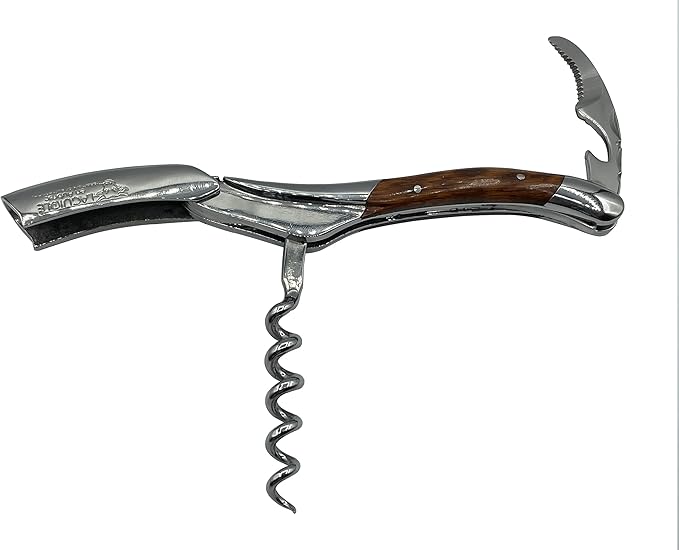 Laguiole En Aubrac Sommelier Waiter's Corkscrew, Amourette Handle, Wine Opener With Foil Cutter & Bottle Opener, Polished Bolster
