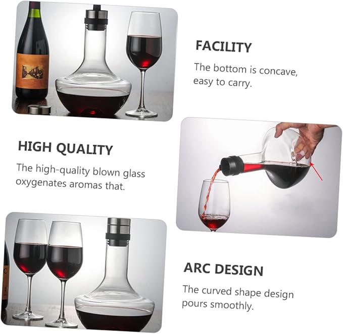 1pc Hand-held Fast Wine Decanter Hand Blown Glass Aerator for Enhancing Wine Flavors for and Entertaining