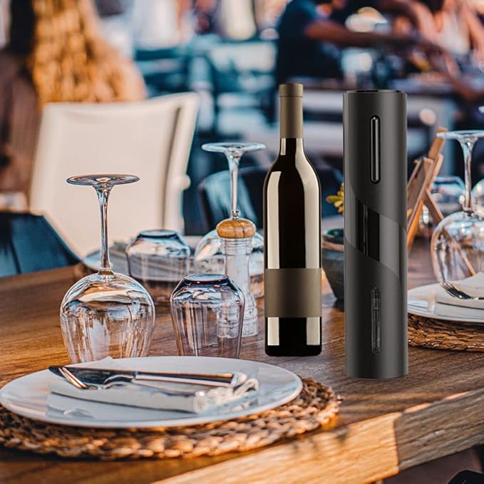 Battery Operated Wine Bottle Openers, Electric Wine Opener with Foil Cutter, One-click Button Reusable Automatic Wine Corkscrew Remover for Wine Lovers Gift Home Kitchen Party Bar Wedding