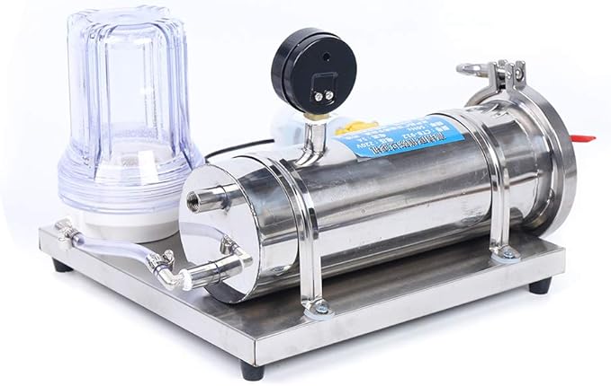 Stainless Steel Wine Beer Mead Liquid filter, Three-stage Filtration Technology Mini Liquor Filter System Small Household Wine Filtering Machine Alcohol with Brewing Kit for DIY Whisky Wine Brandy