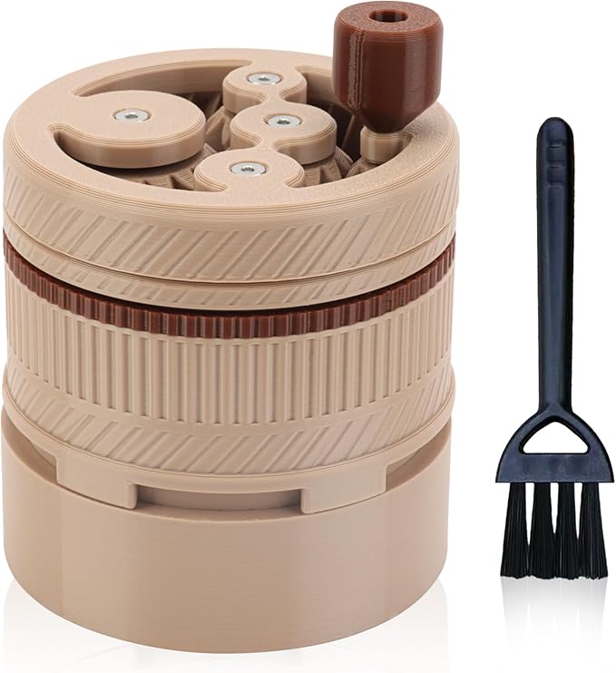 ShanSon WDT Espresso Tool with Brush Base Coffee Powder Distributor Needle WDT Tool for Barista Coffee Bar Espresso Distribution Tool,58mm,Khaki&Brown