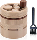 ShanSon WDT Espresso Tool with Brush Base Coffee Powder Distributor Needle WDT Tool for Barista Coffee Bar Espresso Distribution Tool,58mm,Khaki&Brown