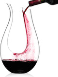 Wine Decanter 100% Hand Blown Lead-free Crystal Glass Red Wine Carafe U Shape Wine Aerator
