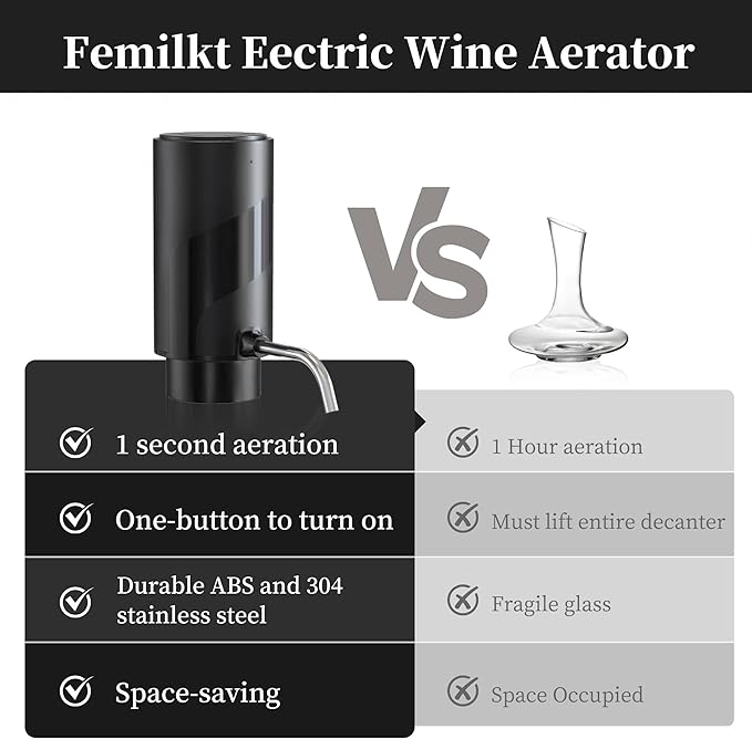 Wine Aerator Pourer with USB Rechargeable, Electric Wine Bottle Dispenser,Automatic Wine pourer Machine,One Touch Multi-Smart Wine Decanter for Wine Lovers,Wine Gifts