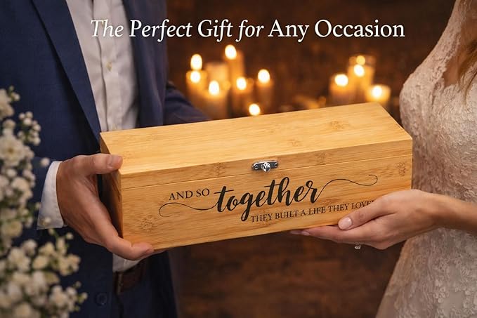 Personalized Wine Gift Set with Engraved Wooden Box – Custom Wine Accessories Kit, Wedding, Anniversary, Housewarming Gift for Couples, Wine Lovers