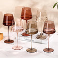Colored Wine Glasses Set of 6-18oz【Hand Blown】Venus Wine Glasses with Stem
