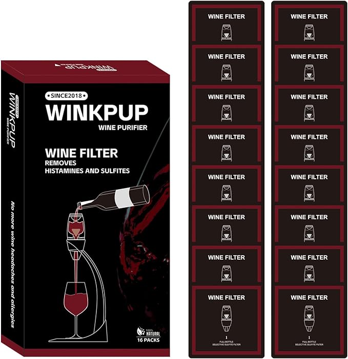 Wine Filter For Histamines And Sulfite: Remover Histamines Sulfite Prevent Wine Sensitivities - Disposable Filter Bag(16 Packs)