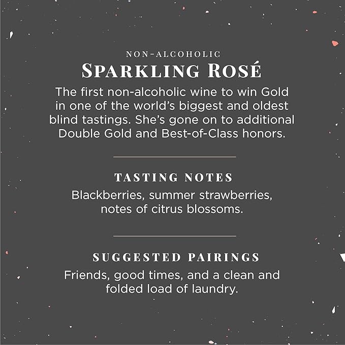 Joyus Non-Alcoholic Sparkling Rose´ Wine, Award Winning Best In Class Dealcoholized Wine, Complex & Dry, Low Sugar & Low Calorie, 750 ml (1 Bottle)