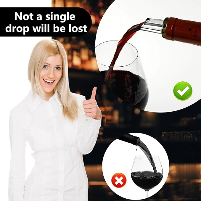 100 Pack Stop Wine Pourer Reusable Drip Free Pourer for Wine, Whiskey, Liquor & Oil Bottles for Easy Pouring from Bottles