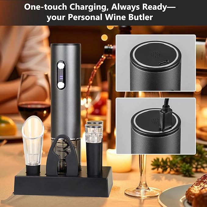 Electric Wine Bottle Opener - NUCOKRS Corkscrew Remover Easy to Use for Wine Lovers Home Kitchen Party Wedding