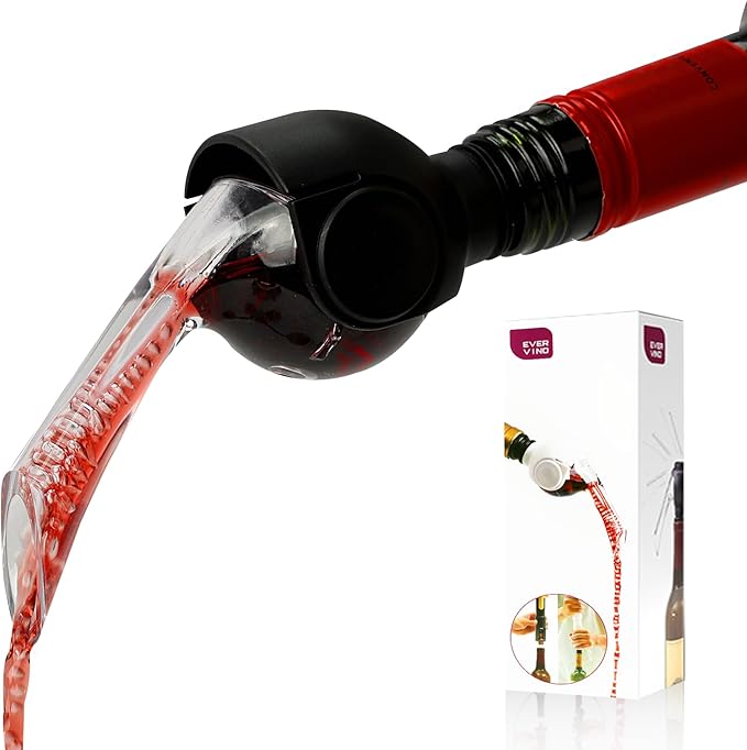 Evervino Wine Opener Aerator Vacuum Pump - 5in1 Wine tool(Black)
