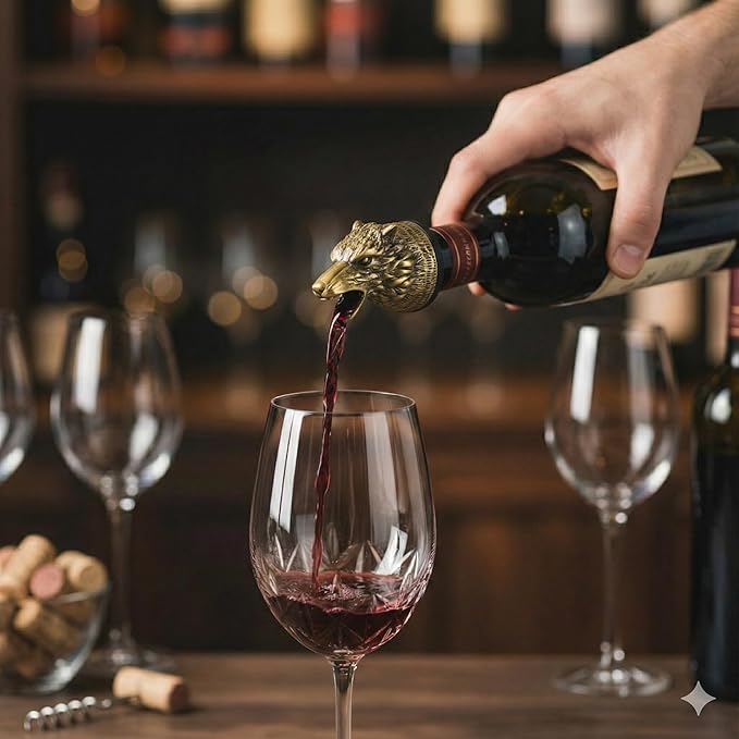 Wolf pour spout Animal head wine pourer Menagerie wine aerator (1pcs)