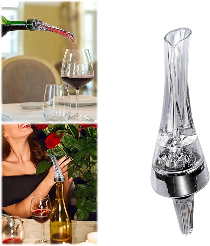 2 Pack Wine Aerator Pourer Spout，Red-Wine Bottle Aerator for Wine Gifts Accessories (Style-A)