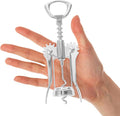Wing Corkscrew Wine Bottle Opener Metal Bottle Opening Gadget Silver Multifunctional Home Bar Tool for Beer
