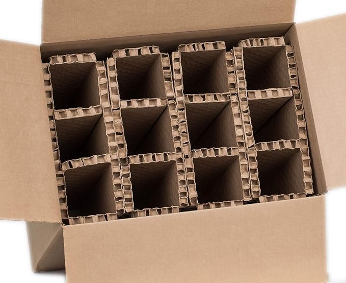 U-Haul Corrugated 12 Bottle Wine Shipping, Moving, & Packing Kit - Includes a 17-7/8” x 12-1/8” x 14-1/2” Box & Corrugated Protection Inserts