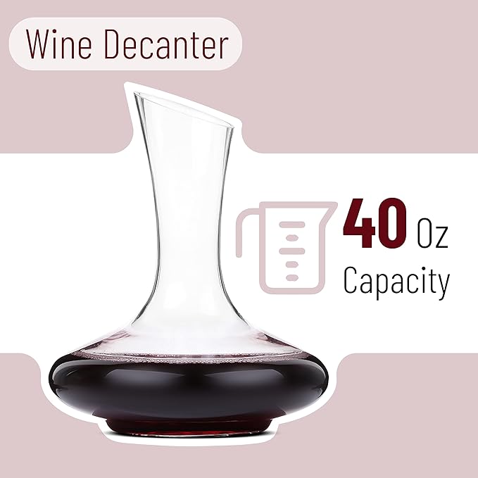BTaT- Wine Decanter, 40 oz, Small, Wine Decanters and Carafes for Gifts