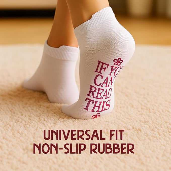 FUNNY WINE GLASSES + WINE SOCKS -16 oz Unbreakable Stemless Wine Glass With Sayings & Fuzzy Girl Socks “If You Can Read This, Bring Me Some Wine"