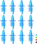 Plastic Liquor Bottle Pourers blue- 12 Pack Classic Bottle Pourers for Alcohol, Leak-Proof, Dishwasher-Safe Pour Spouts for Liquor Bottles (blue)