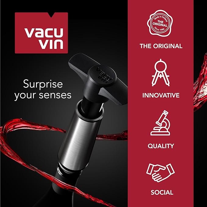 Vacu Vin Swirling Wine Decanter – Rotating Wine Aerator Carafe with Swirl Base – Enhances Flavor & Aroma – Elegant Glass Design – 750ml Capacity – Unique Wine Accessory for Entertaining