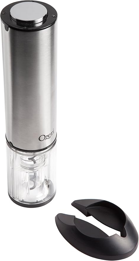 Ozeri Extravo Electric Wine Opener in Stainless Steel with Auto Activation (Button-Free Operation), Silver