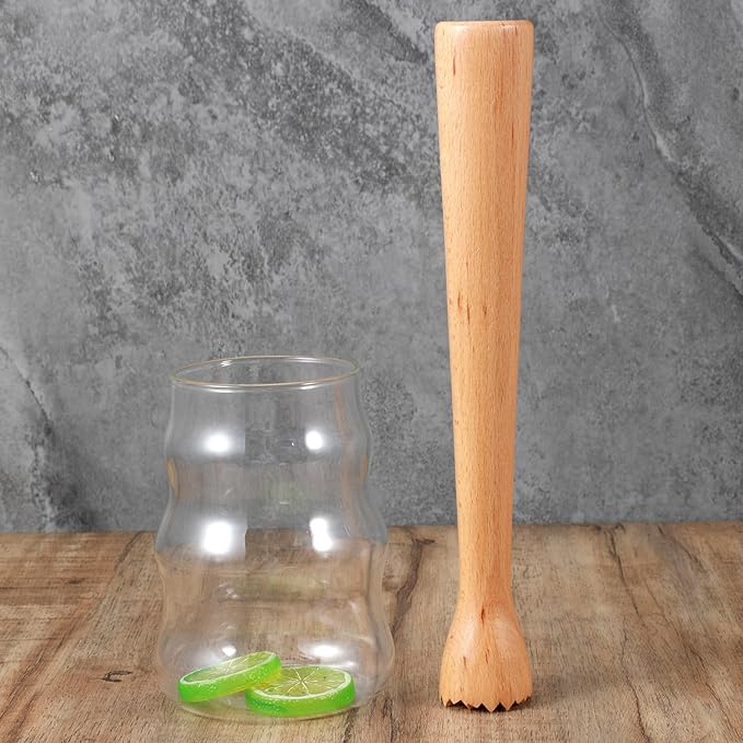 Wooden Muddler for Cocktails, Durable Muddler for Lemonade, Professional Bar Muddler Tool, Home and Bar Cocktail Muddler for Mojitos, Fruit Drinks (10 Inch)