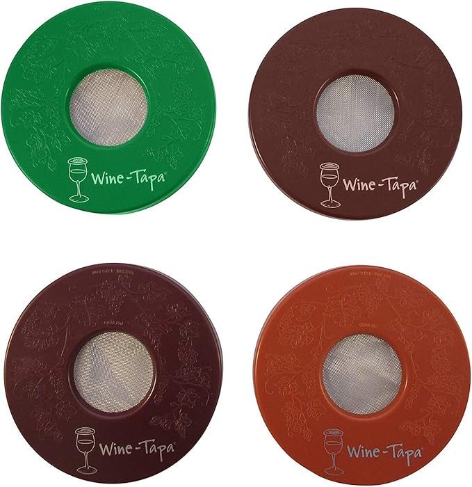 Drinking Glass Covers- Keeps Bugs and Insects Away Outdoors- Set of 4 No Spill Drink Covers- Harvest
