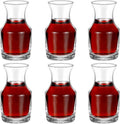 Remagr 6 Pack Single Serving Wine Carafe Glass Small Mini Carafe Individual Wine Refill Decanter for Dinner Parties Tastings Bars Restaurants (7.7 oz)