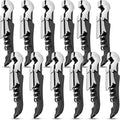 12 Pieces wine key wine opener Professional Waiter Corkscrews Stainless bottle opener Fold Serrated Foil Cutter Key for Family, Company Party,Bars,Restaurants(black)