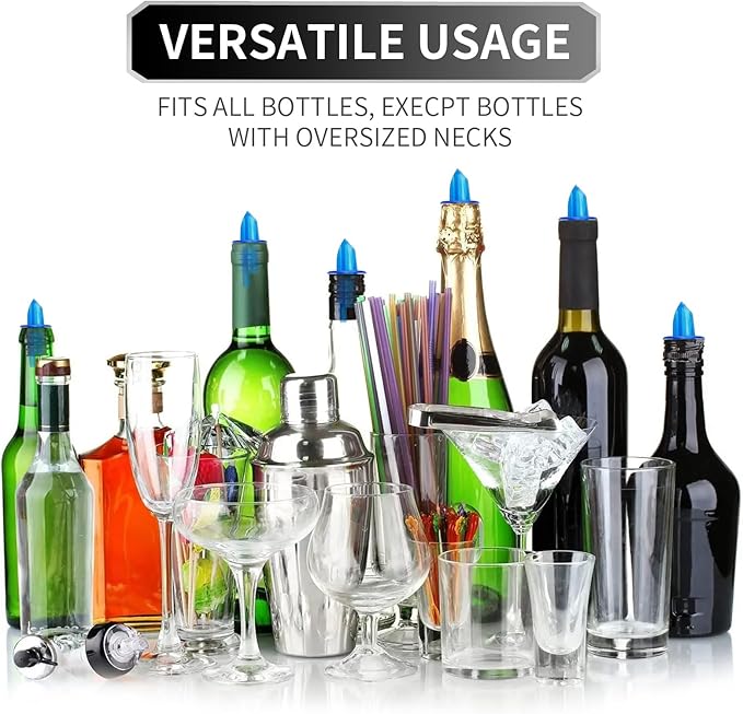 Plastic Liquor Bottle Pourers blue- 12 Pack Classic Bottle Pourers for Alcohol, Leak-Proof, Dishwasher-Safe Pour Spouts for Liquor Bottles (blue)