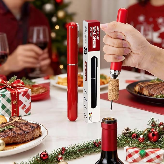 Manual Wine Opener with Foil Cutter Pack of 2- NUCOKRS Air Pumps 3 to 7 Open Corkscrew, Effortless & No Damage to Cork, Accessories Gift for Lovers