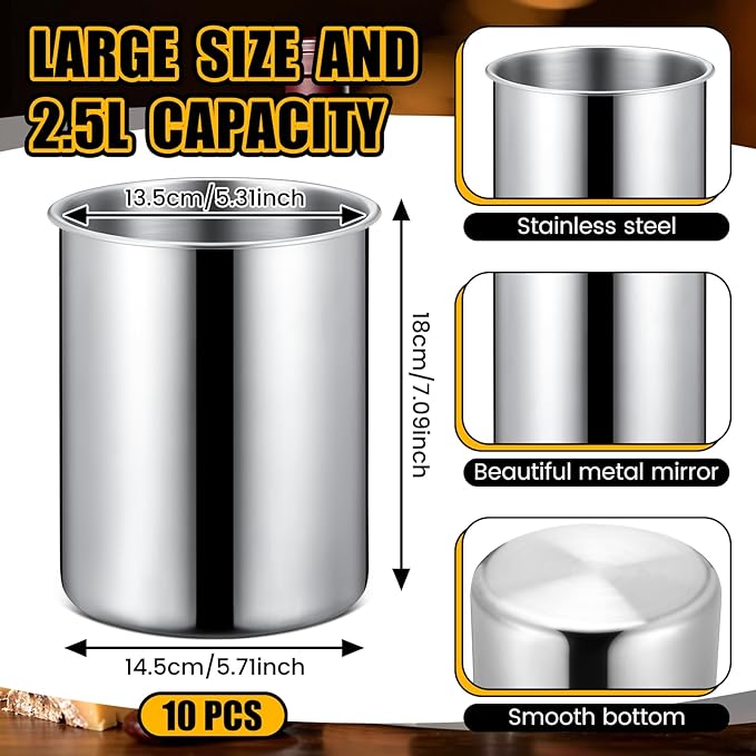 Domensi 10 Pcs Wine Chiller Bucket 750 ML Champagne Bucket Stainless Steel Wine Chillers for Bottles Keeps Cold for Hours