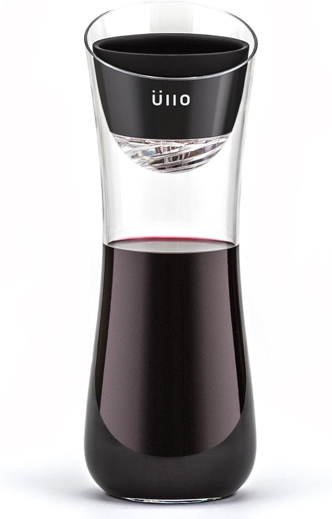 Ullo Wine Purifier with Hand-Blown Carafe and 6 Sulfite Filters – Removes Sulfites and Histamines