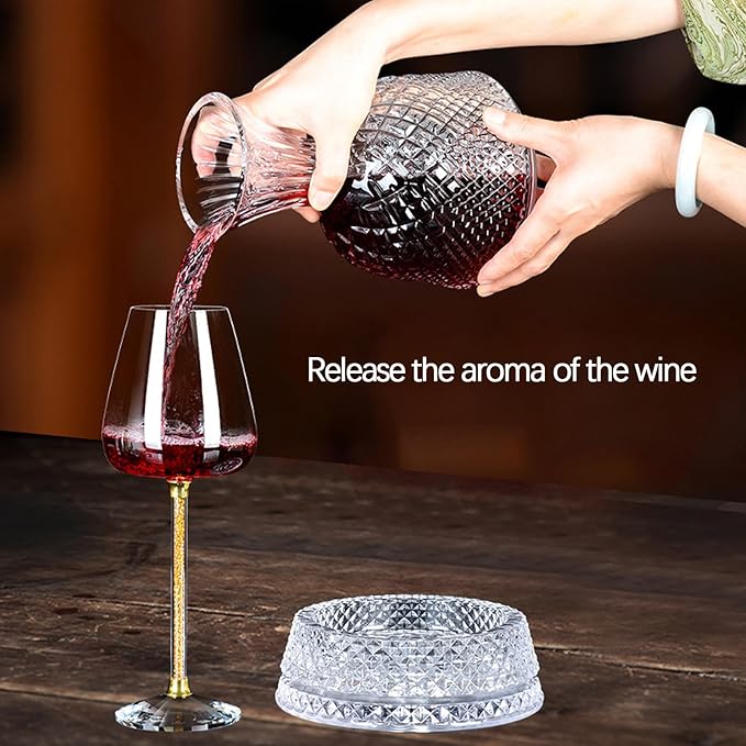 Red Wine Decanter,Wine Decanter Built-in Aerator Pourer,Wine Carafe,Wine Hand-held Aerator,Wine Accessories,Suitable for Home,Parties,Wine Tastings