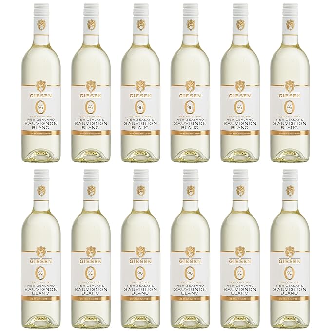 Giesen Non-Alcoholic Sauvignon Blanc - Premium Dealcoholized White Wine from New Zealand | 12 PACK