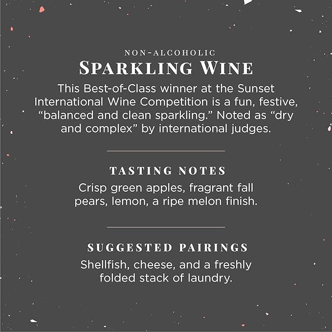 Joyus Non-Alcoholic Sparkling Wine, Award Winning Best In Class Dealcoholized Wine, Complex & Dry, Low Sugar & Low Calorie, 750 ml (1 Bottle)