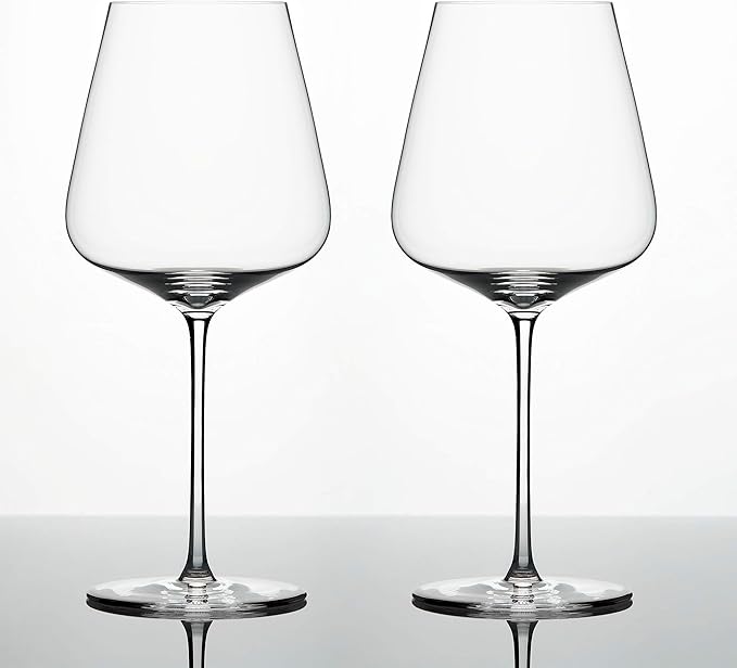 Zalto Bordeaux Glass – Hand-Blown European Crystal Stemware for Full-Bodied Red Wines – Austrian Craftsmanship, 9.1″ Tall, 4.3″ Wide Bowl, Lead-free & Dishwasher-Safe - Wine Gift Set of 2