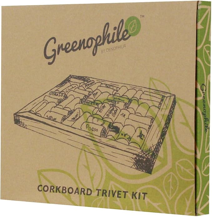 Oenophilia Bamboo Corkboard Trivet Kit