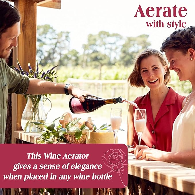 EYE4TECH Wine Aerator Pourer Spout - Premium Wine Decanter for Improve Taste and Smell - Professional Wine Pourer Fits All Wine Bottles, No Drip and No Spill - Wine Accessories Gifts for Wine Lovers